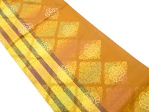 花葉菱に縞模様織出し名古屋帯